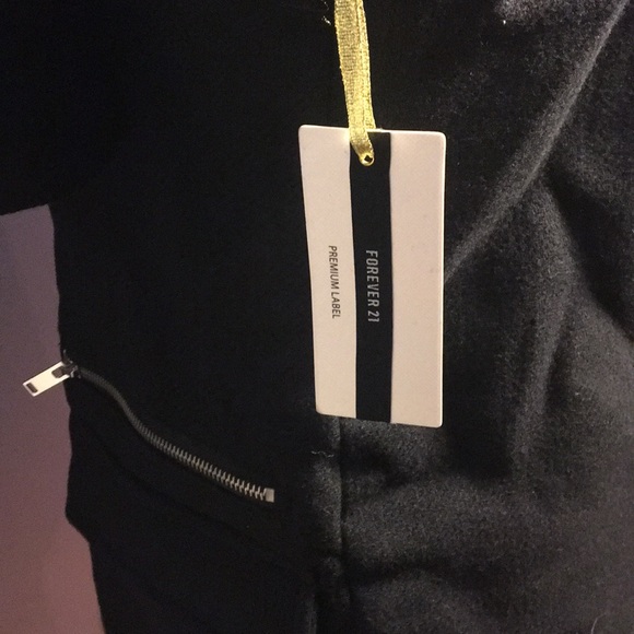NWT Forever 21 new with tags black zip up coat M - Picture 5 of 6